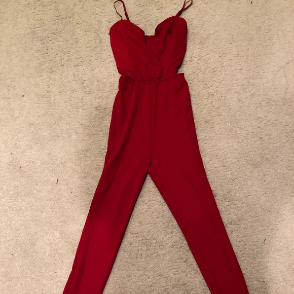 Charlotte Russe Red Bodycon Cutout Jumpsuit - Picture 1 of 2